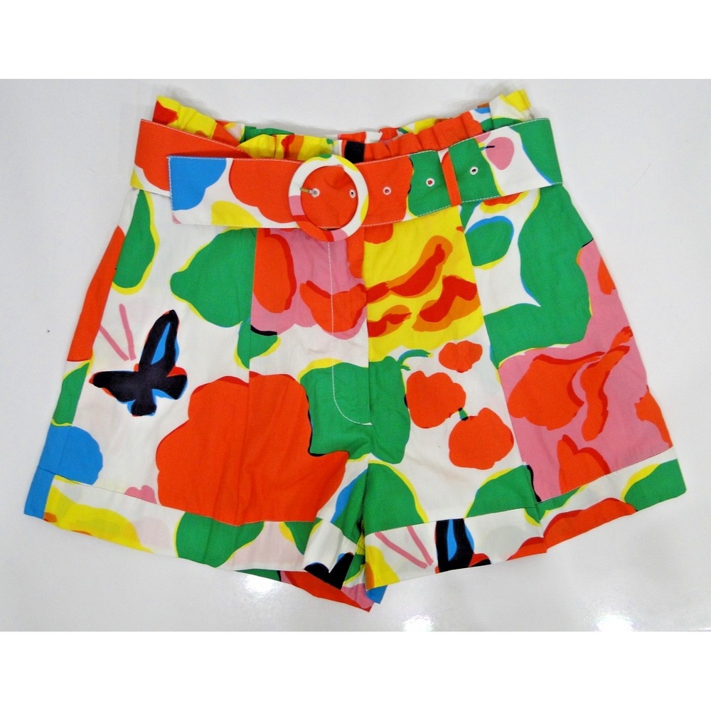 J Crew Womens Pleated Short In Ratti Jardin Floral Size 2 Belted NWOT